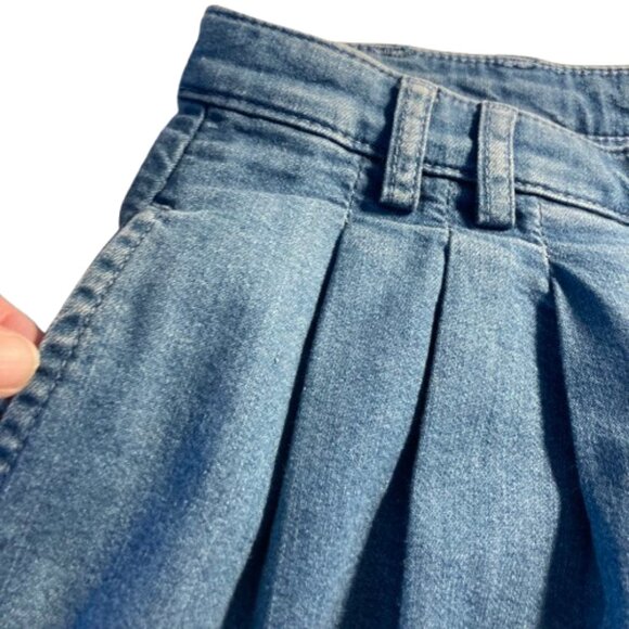 Gap + DOEN Jeans Wide Legs Pleated High Waist Ankle Length Medium Blue, size 6 - Picture 8 of 16